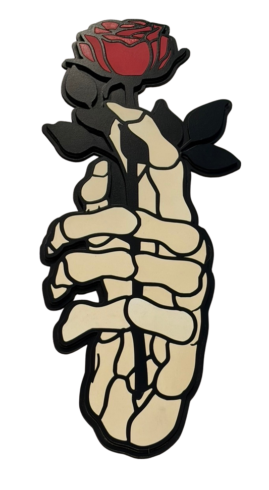 Skeleton Hand with Rose