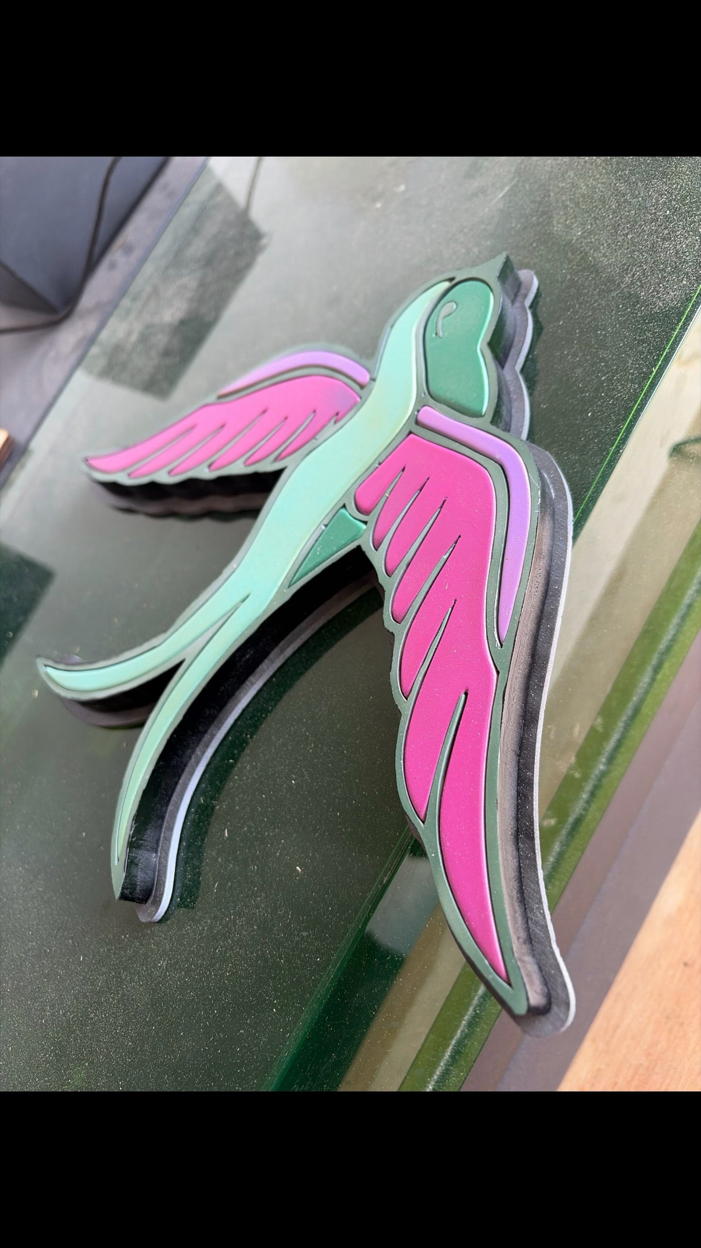 Completed: sparrow 12” Wood Art