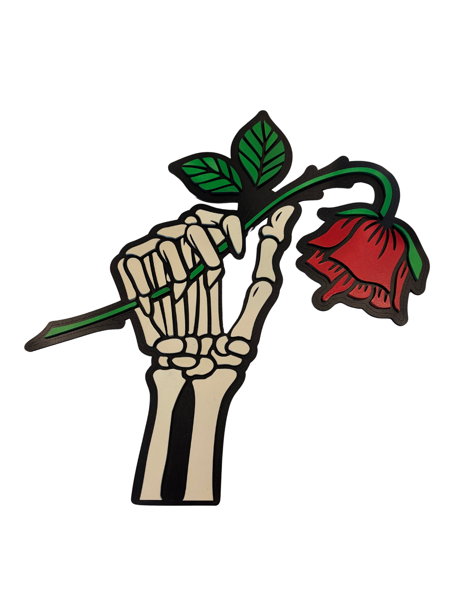 Skeleton Hand with Dead Rose