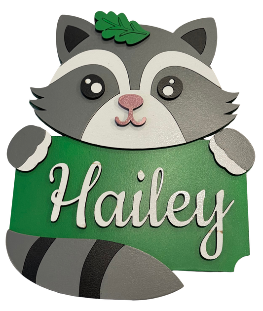 Raccoon Name Sign