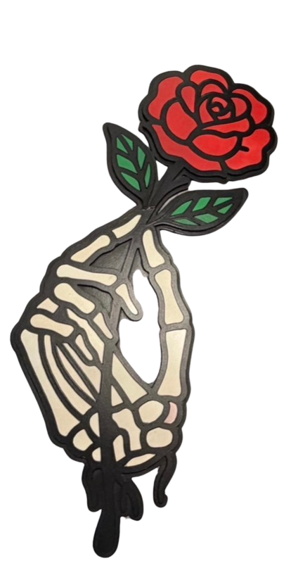 Skeleton Hand with Rose 2